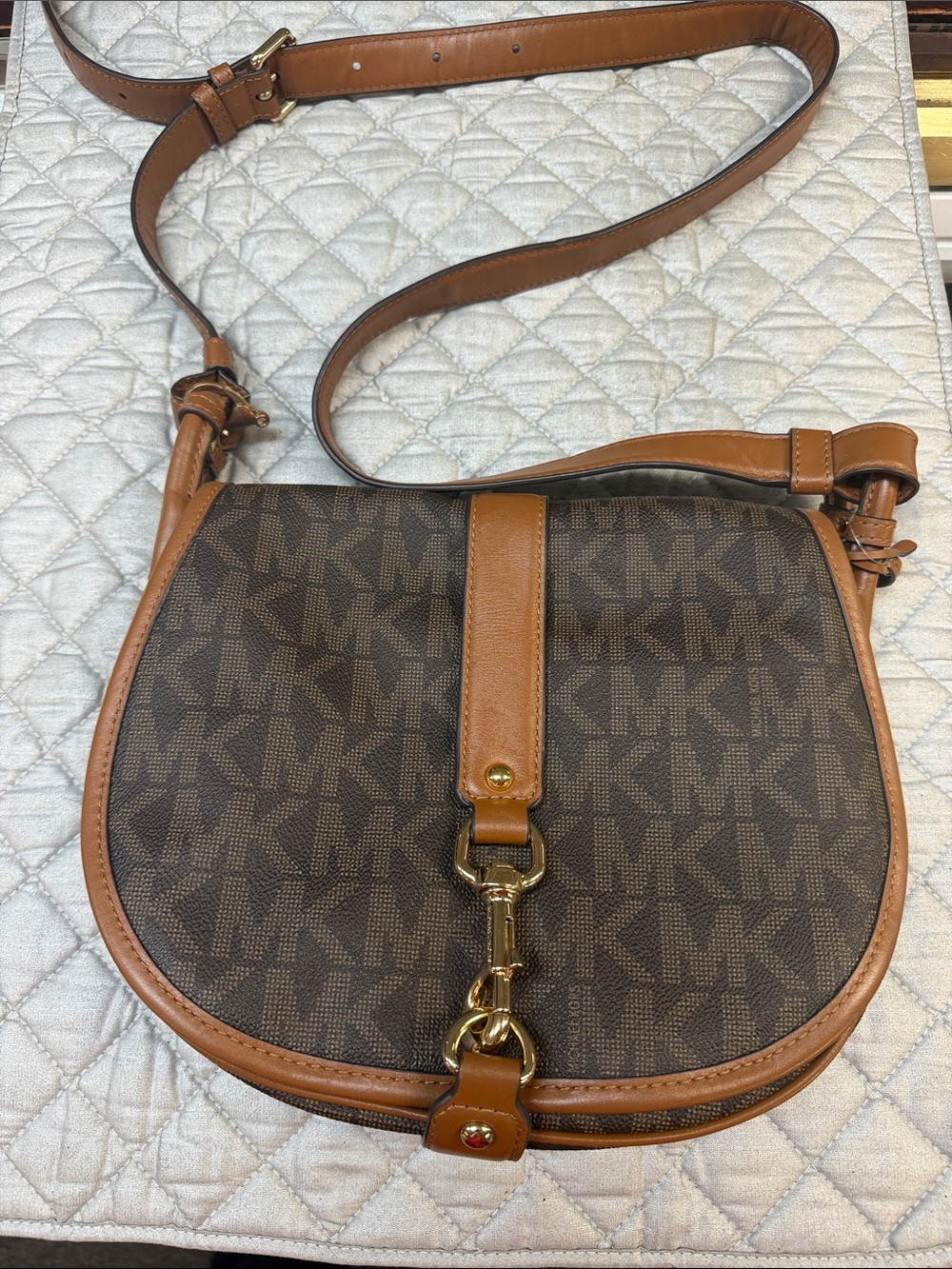 Michael Kors Jamie Large Saddle MK Signature NWT